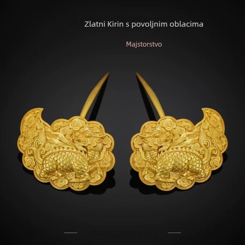 Igla za kosu od bakra, vintage stil, geometrijski dizajn, elektroplatiranje, lansiranje u proljeće 2025