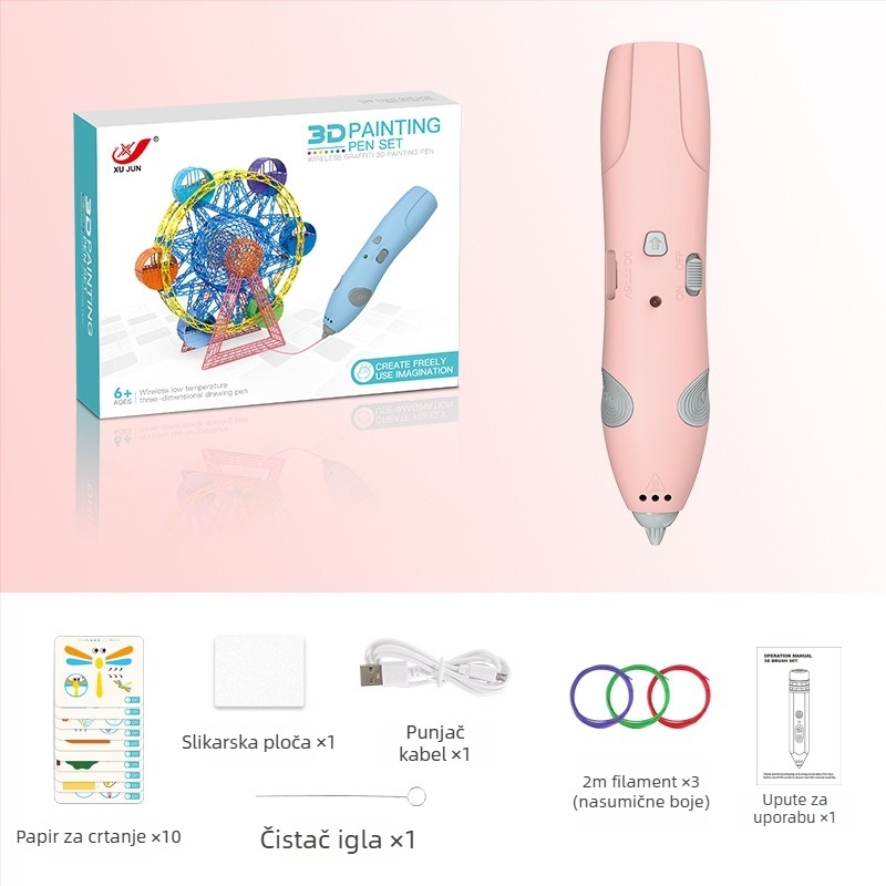 Set 3D pisaćih olovki za djecu – niska temperatura, DIY obrazovna igračka za umjetnost i znanost (4–6 godina)