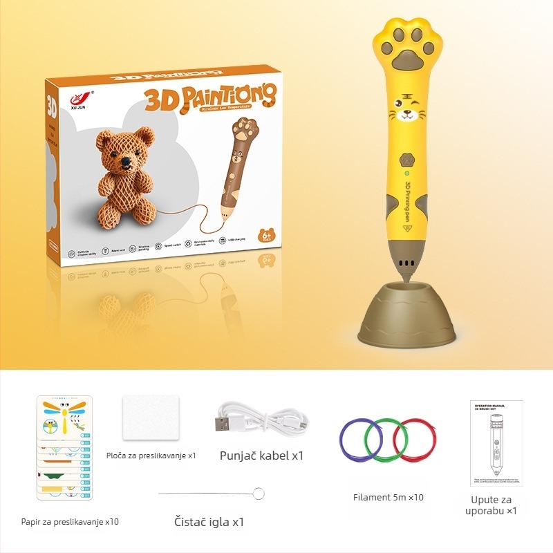 Set 3D pisaćih olovki za djecu – niska temperatura, DIY obrazovna igračka za umjetnost i znanost (4–6 godina)