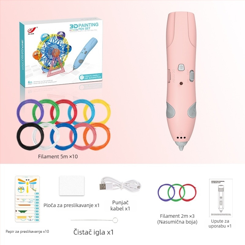 Set 3D pisaćih olovki za djecu – niska temperatura, DIY obrazovna igračka za umjetnost i znanost (4–6 godina)