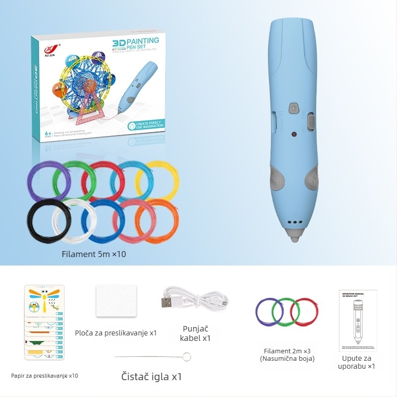 Set 3D pisaćih olovki za djecu – niska temperatura, DIY obrazovna igračka za umjetnost i znanost (4–6 godina)