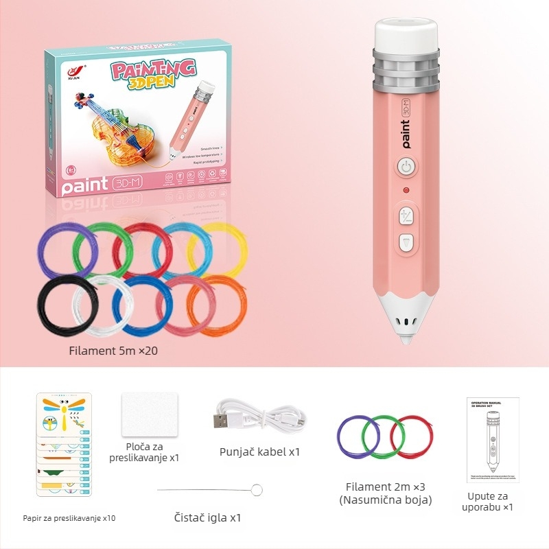 Set 3D pisaćih olovki za djecu – niska temperatura, DIY obrazovna igračka za umjetnost i znanost (4–6 godina)