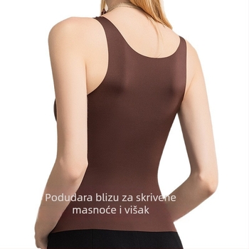 Topla vest s Mulberry svilom, s integriranom čašicom i jastukom za prsa, antibakterijska, podrška leđima i trbuhu