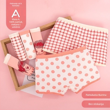 Dječje pamukaste gaćice za djevojčice, Kategorija A, Srednja visina struka, Djeca 3–8 godina