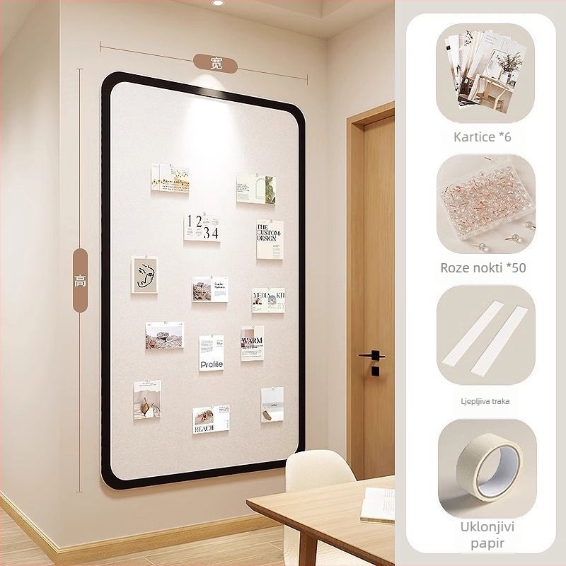 Filc naljepnica za zid s motivima: pejzaži, geometrijski obrasci, drveni uzorak i tekst; pogodna za dnevni boravak, spavaću sobu ili radni prostor