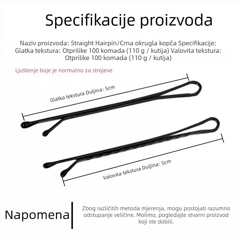 Klip za kosu s okruglom glavom (nehrđajući čelik, unisex, uredski stil, za oblikovanje)