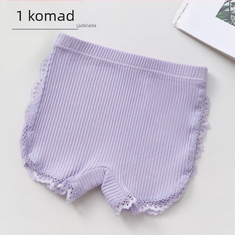 Dječje sigurnosne šorceve od pamuka za djevojčice s čipkastim završetkom – razred B, 95% pamuk, Cute Bear