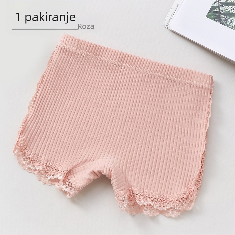 Dječje sigurnosne šorceve od pamuka za djevojčice s čipkastim završetkom – razred B, 95% pamuk, Cute Bear