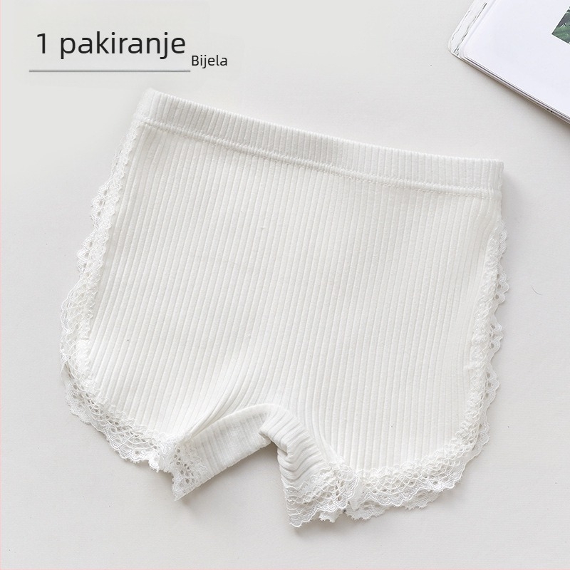 Dječje sigurnosne šorceve od pamuka za djevojčice s čipkastim završetkom – razred B, 95% pamuk, Cute Bear