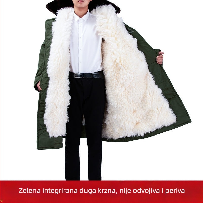 Muški kožni kaput od ovčje kože s integriranom krznom, kratka duljina, zatvarač na prednjoj strani, korejski stil, proljeće 2025