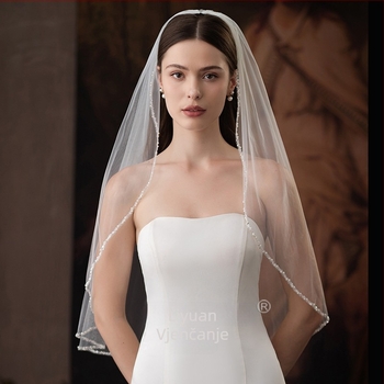 Vjenčani veo, jednodijelni sloj, visokokvalitetan (Materijal: tkanina; Obrada: tkanje; Težina: 120 g; Sezona: Jesen 2023)