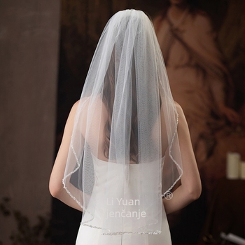 Vjenčani veo, jednodijelni sloj, visokokvalitetan (Materijal: tkanina; Obrada: tkanje; Težina: 120 g; Sezona: Jesen 2023)