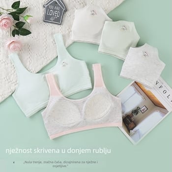 Vesta za djevojčice s fiksnim jastučićima za grudi, prozračna, štiti od izlaganja; viskozna tkanina; fiksni dvostruki naramenice; stil veste s dječjim crtićem