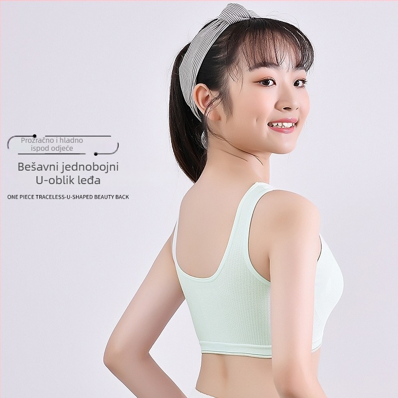 Vesta za djevojčice s fiksnim jastučićima za grudi, prozračna, štiti od izlaganja; viskozna tkanina; fiksni dvostruki naramenice; stil veste s dječjim crtićem