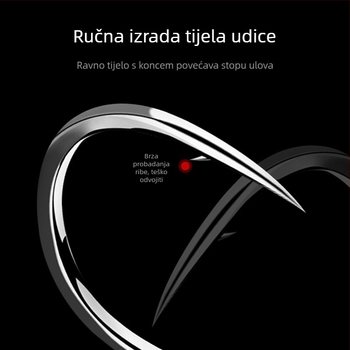Željezna Iseine udica s perom – ojačana, bodljikava, otporna na koroziju, 20 kom./pakiranje, za obalni morski ribolov