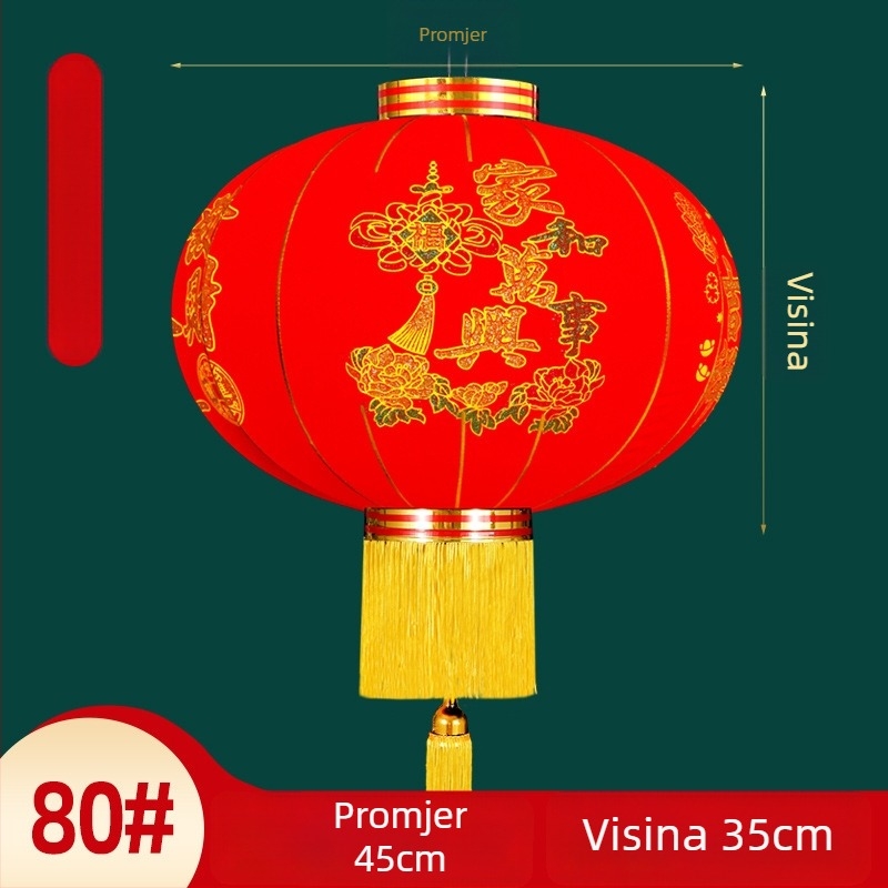 Dekorativni fenjer – par, flocking tkanina, okrugli oblik, etnički stil, ručni rad