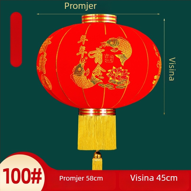 Dekorativni fenjer – par, flocking tkanina, okrugli oblik, etnički stil, ručni rad