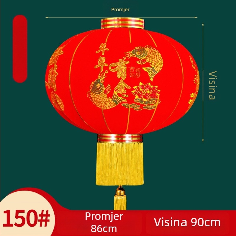 Dekorativni fenjer – par, flocking tkanina, okrugli oblik, etnički stil, ručni rad