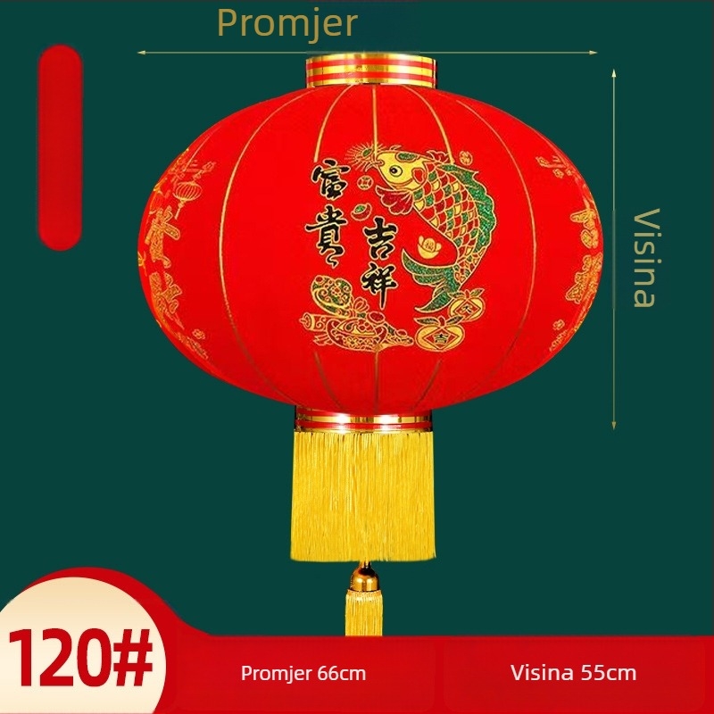 Dekorativni fenjer – par, flocking tkanina, okrugli oblik, etnički stil, ručni rad