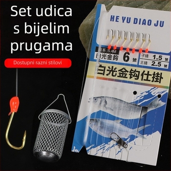 Ribolovna oprema sa sedam kuki i svijetlećom kutijom za mamac