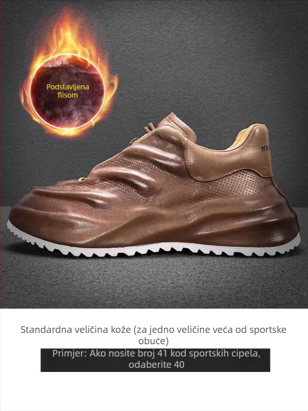 Muške cipele s debelim potplatom – Koža prvog sloja tele, 6–8 cm peta, Gumeni potplat, Podstava od svinjske kože, Nizak gornji dio