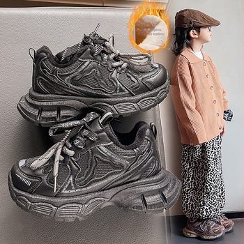 Dječje tenisice u stilu Dad Shoes s flis podstavom, prednje vezivanje, gornji dio od sinteticke kože, gumeni potplat, uzrast 4–16 godina