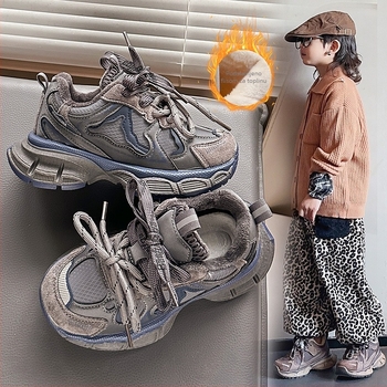 Dječje tenisice u stilu Dad Shoes s flis podstavom, prednje vezivanje, gornji dio od sinteticke kože, gumeni potplat, uzrast 4–16 godina