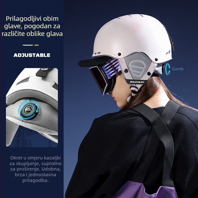 Unisex kaciga za skijanje za otvorene sportove – ultra lagani ABS, Golovejoy TK02, ispisan logo, prilagodljivo