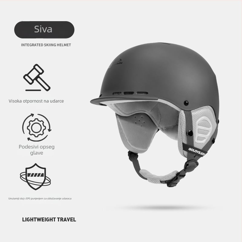 Unisex kaciga za skijanje za otvorene sportove – ultra lagani ABS, Golovejoy TK02, ispisan logo, prilagodljivo