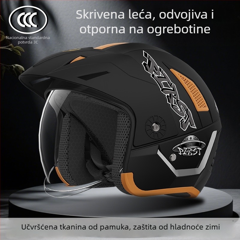 Junhaolong kaciga za električni motocikl, ABS, polu-šlem, za odrasle, gradska vožnja, Gb811-2022b 3C certificirano