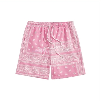 Muške 3D printane mrežaste plivatne šorceve poliester opuštena ravna kroj mikroelastičnost ljeto sportski stil