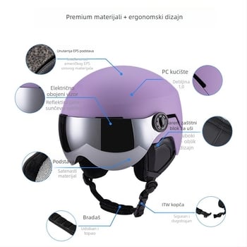 Kaciga za vožnju biciklom s integriranim naočalama, prilagodljiva, unisex, odrasli, Zhilian Zl-s037, PC kućište + EPS pjena