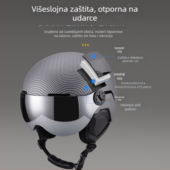 Kaciga za vožnju biciklom s integriranim naočalama, prilagodljiva, unisex, odrasli, Zhilian Zl-s037, PC kućište + EPS pjena
