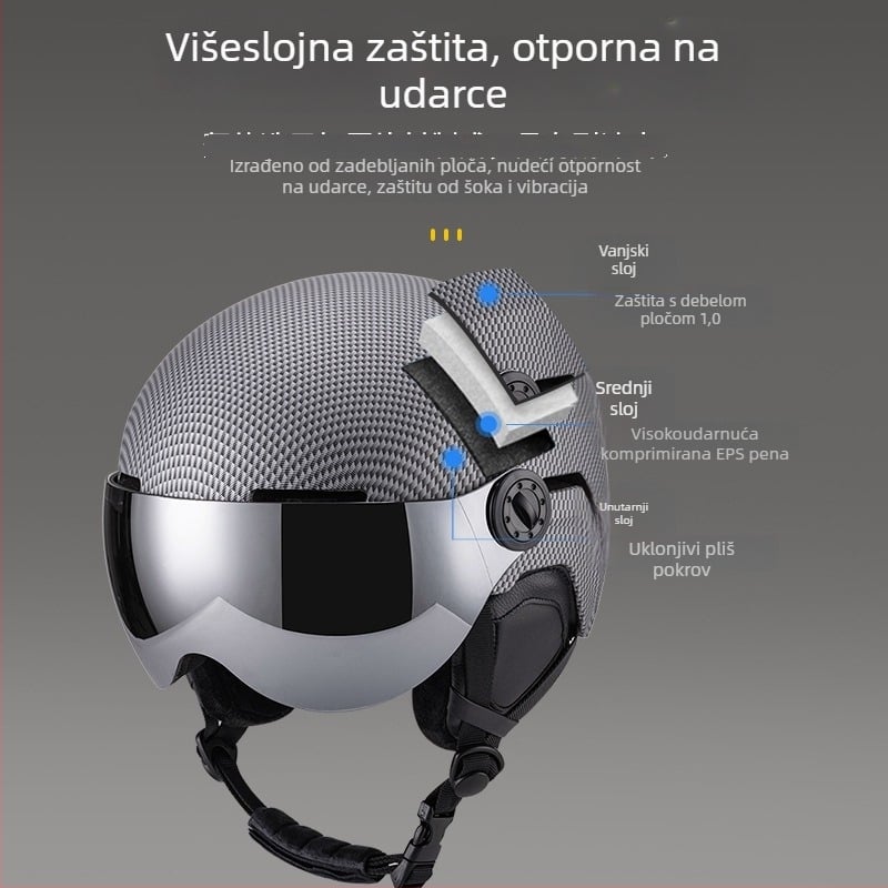 Kaciga za vožnju biciklom s integriranim naočalama, prilagodljiva, unisex, odrasli, Zhilian Zl-s037, PC kućište + EPS pjena