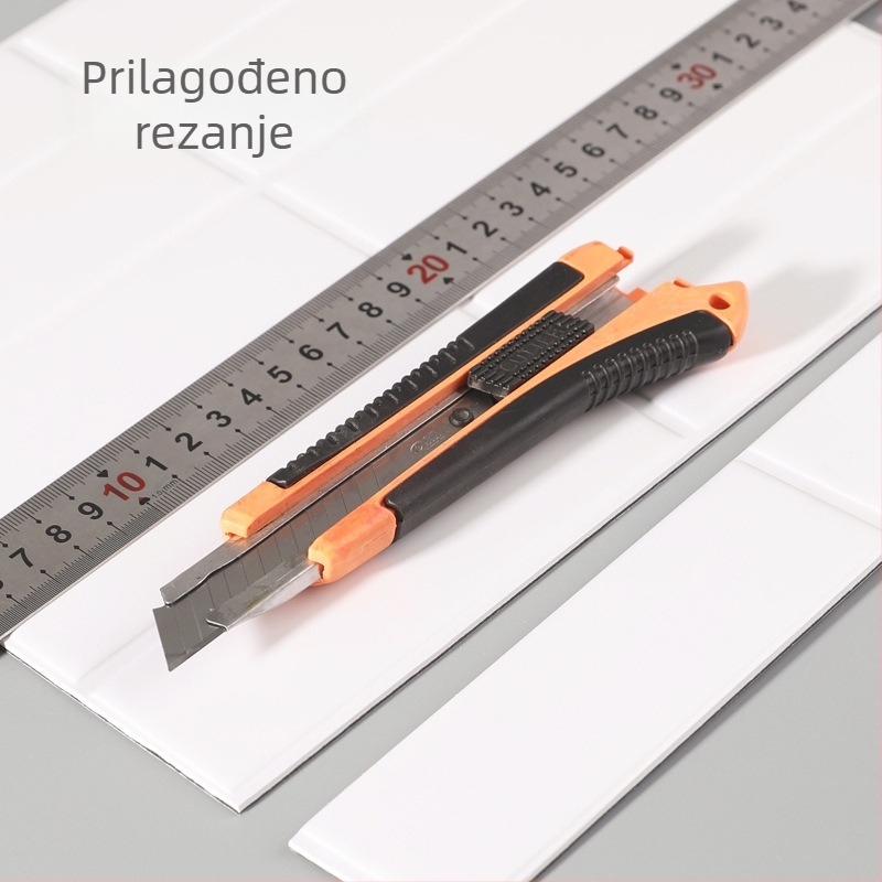 Samoljepljivi PVC 3D ciglasta zidna naljepnica, vodootporna, antibakterijska, za dnevni boravak, kuhinju i kupaonu