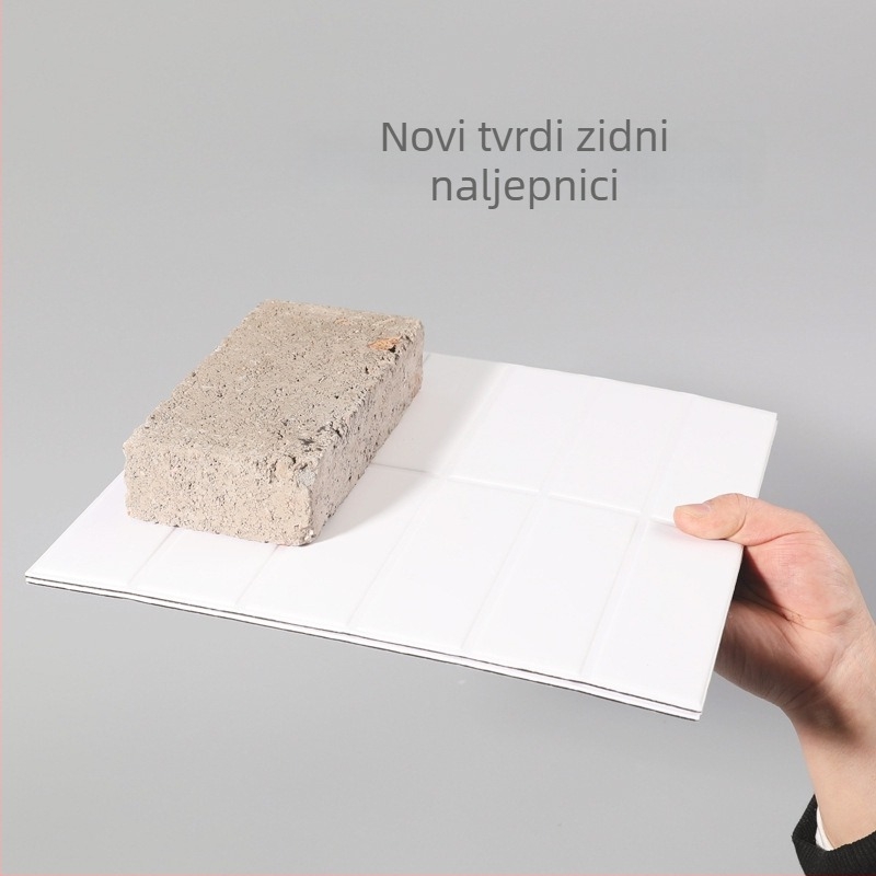 Samoljepljivi PVC 3D ciglasta zidna naljepnica, vodootporna, antibakterijska, za dnevni boravak, kuhinju i kupaonu