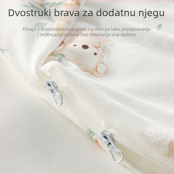 Zavojnica za novorođenče — dvostruki sloj, 100% pamuk, crtić uzorak, sigurnosna klasa A, pogodno za ljeto, proljeće i jesen, za novorođenčad od rođenja do 12 mjeseci