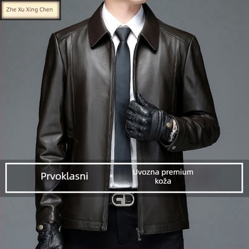 Muška PU kožna jakna, gradski stil, kapuljača, dvostruko kopčanje, rever ovratnik, slobodan kroj