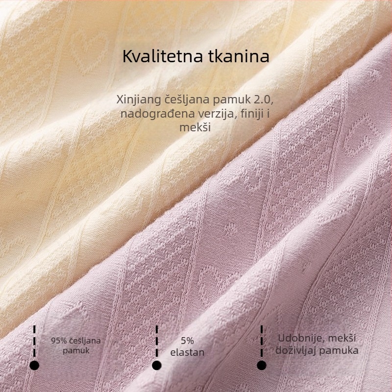 Damske pamucne gaćice s visokim strukom, cvjetni jacquard uzorak, prozračnost, antibakterijske, oblikovanje trbuha