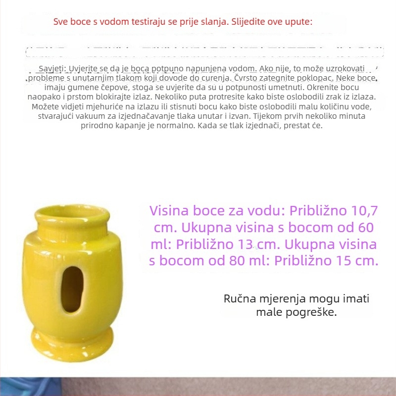 Keramička posuda za vodu za hamster, zdjelica za hranu i fontana s kugličnim mehanizmom na stalku
