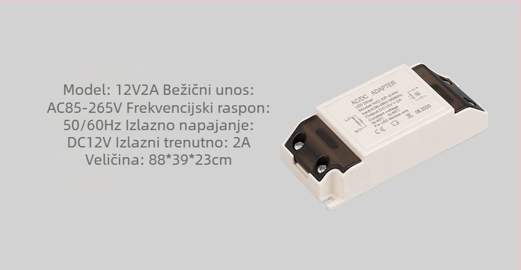 LED napajanje s prekidačem u gumiranom kućištu, ulaz 12V, izlaz 6/12/24/36W, IP20, CE certificirano