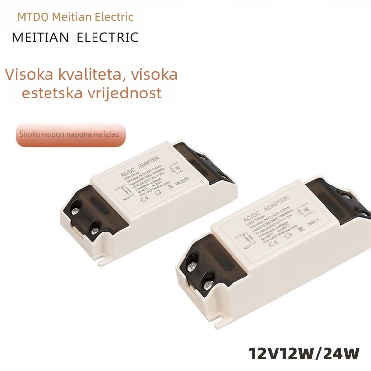 LED napajanje s prekidačem u gumiranom kućištu, ulaz 12V, izlaz 6/12/24/36W, IP20, CE certificirano
