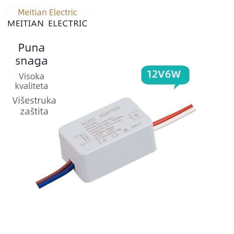 LED napajanje s prekidačem u gumiranom kućištu, ulaz 12V, izlaz 6/12/24/36W, IP20, CE certificirano