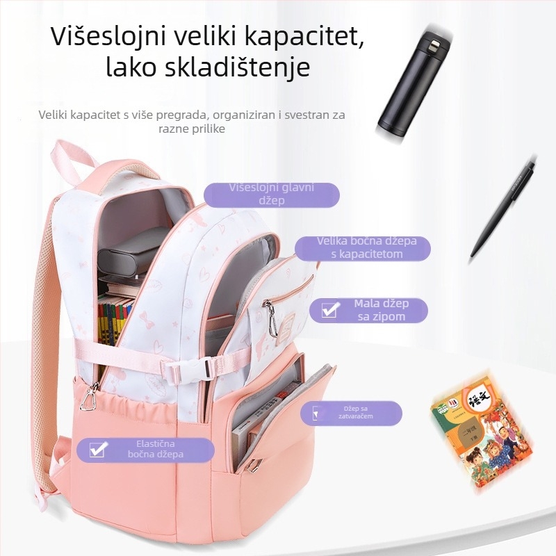 Studentski ruksak – Oxford platno; prozračan, vodootporan; izuzetno lagan; dizajn ublažavanja opterećenja; zakrivljeni naramenici za zaštitu kralježnice