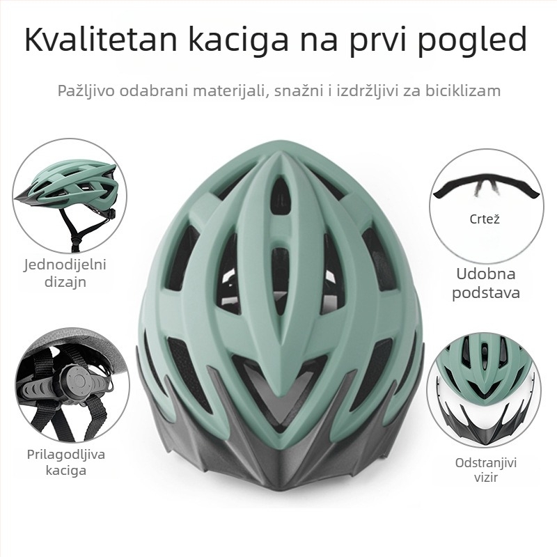 Kaciga za biciklizam, PVC+EPS, prilagodljiv logotip, unisex za odrasle, monolitni dizajn