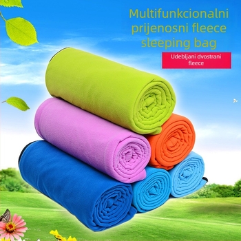 Dvostrano fleece vreća za spavanje za odrasle, prijenosna kamperska vreća s omota tip konstrukcije, fleece podstava
