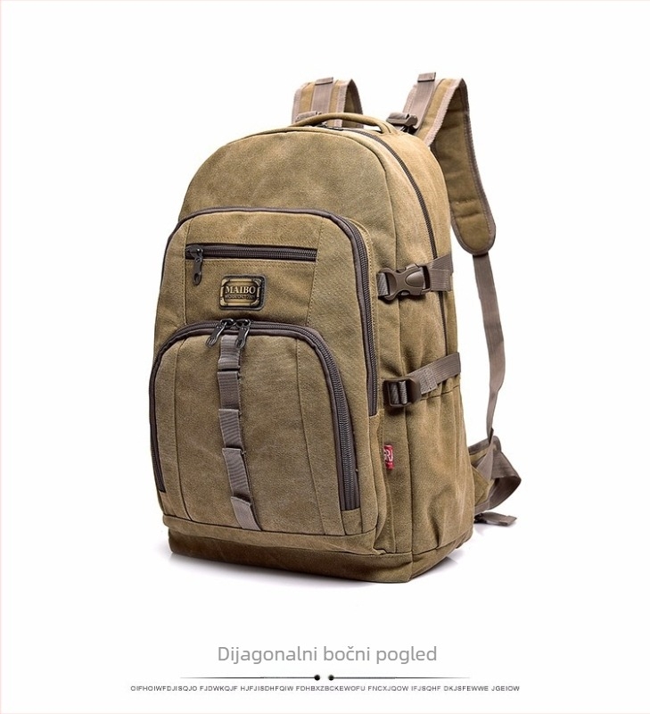 Unisex platnene ruksak za slobodno vrijeme i putovanja, kapacitet 56–75 L, gradski minimalistički stil, zakrivljene naramenice