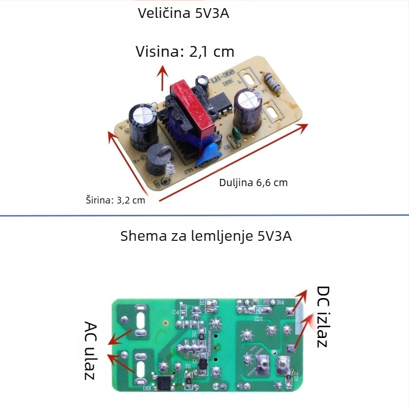 Preklopni napajajući adapter s izolacijom modula, ulaz AC 110/220V, izlaz DC 5V 1–4A