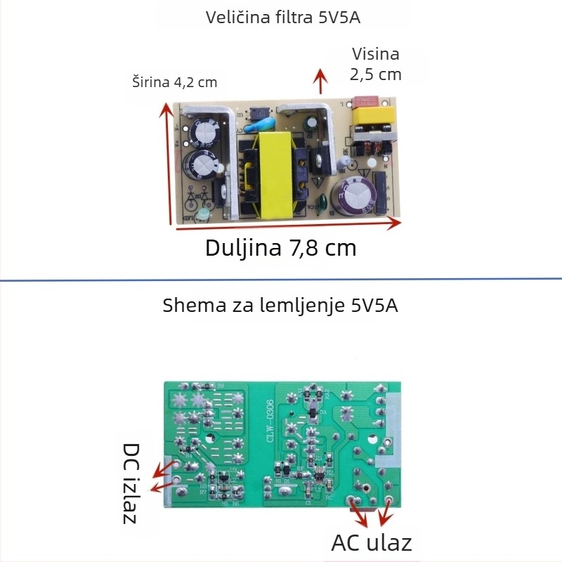 Preklopni napajajući adapter s izolacijom modula, ulaz AC 110/220V, izlaz DC 5V 1–4A