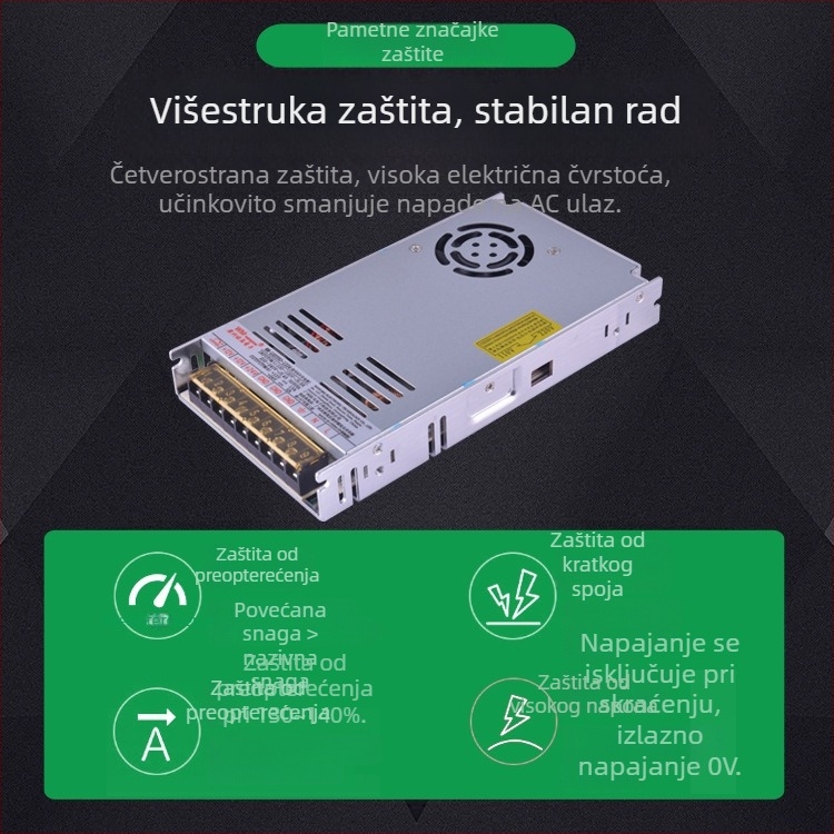 Wangma 120W dvostruko izlazno prekidačko napajanje, 12V/24V, ulaz 85–264VAC / 120–370VDC